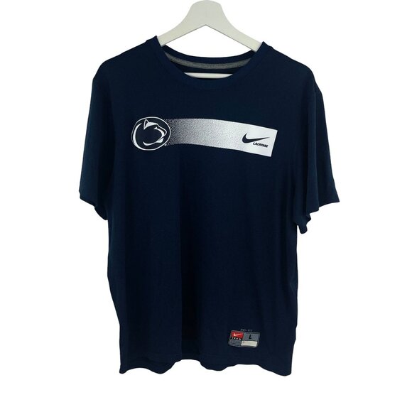 Nike Dri-Fit Team Tee Shirt Penn State Logo Navy Blue L Short Sleeve Casual - Picture 1 of 6